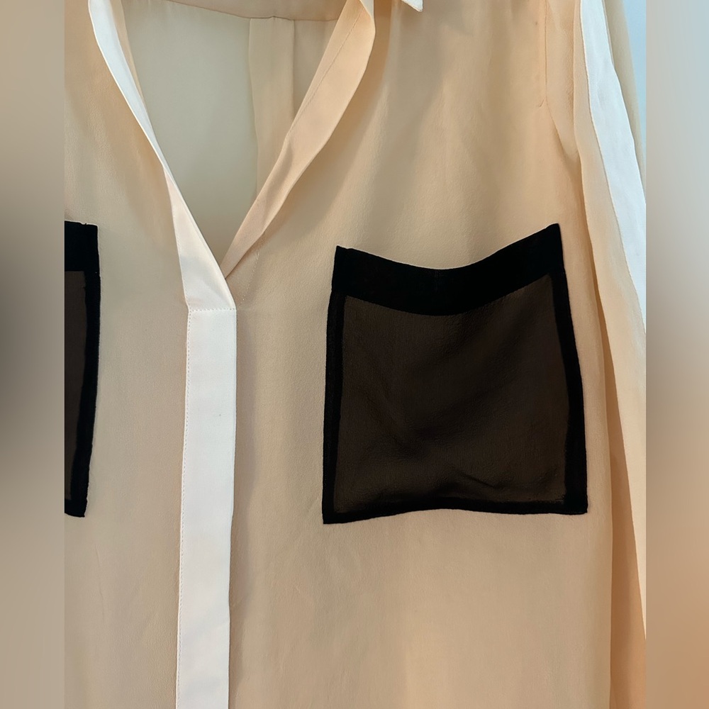 Bcbg Sheer Button Down Blouse - image 3